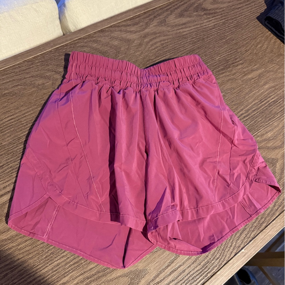 lululemon athletica Washed Mauve Track That High Rise Shorts